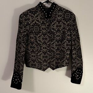 Chic Black and Gray Women's Blazer